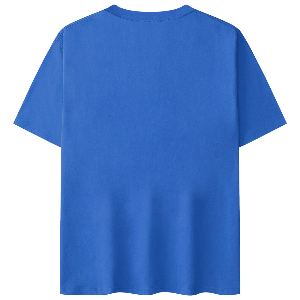 Basic T-Shirt Blau aus 100% Baumwolle für Herren und Damen