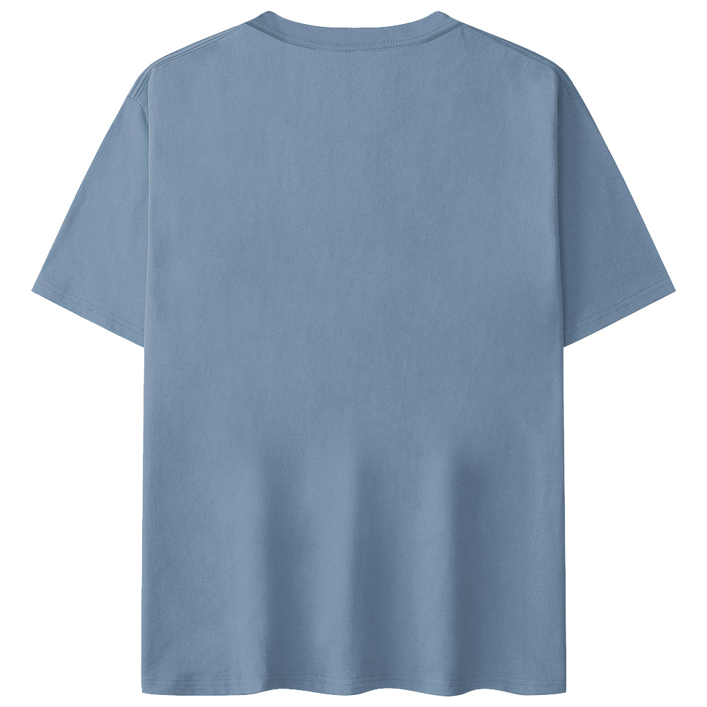 Basic T-Shirt Grau Blau aus 100% Baumwolle für Herren und Damen