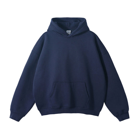 Basic Hoodie Dunkel Blau aus 100% Baumwolle für Herren und Damen