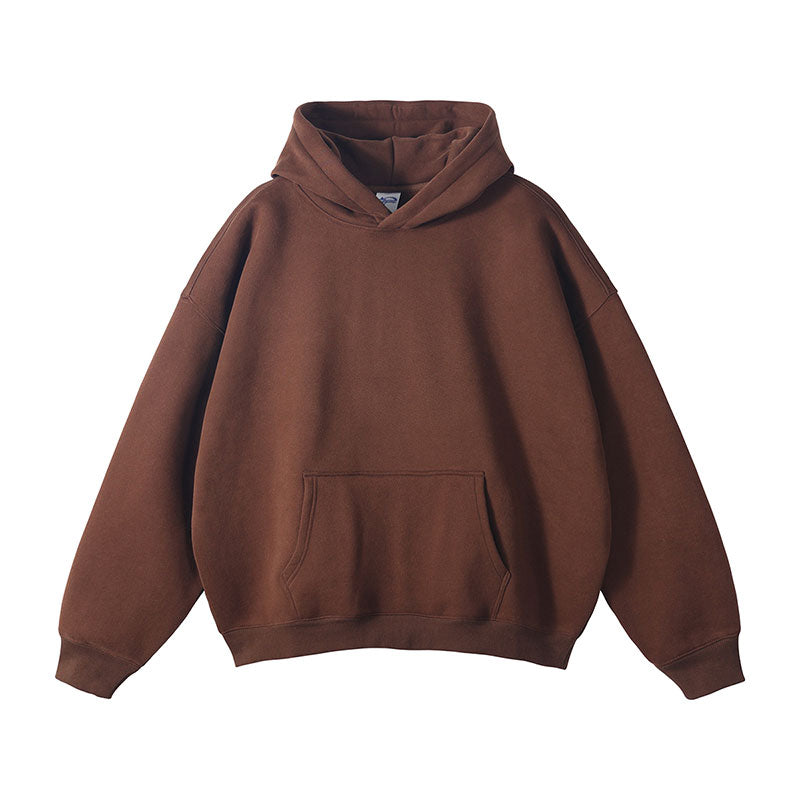 Basic Hoodie Dunkel Braun aus 100% Baumwolle für Herren und Damen