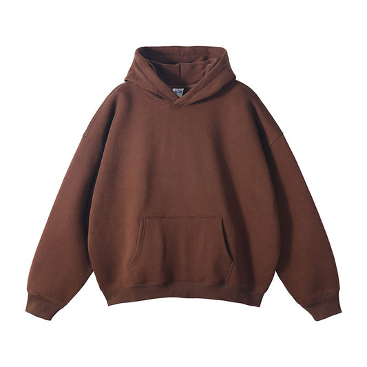 Basic Hoodie Dunkel Braun aus 100% Baumwolle für Herren und Damen