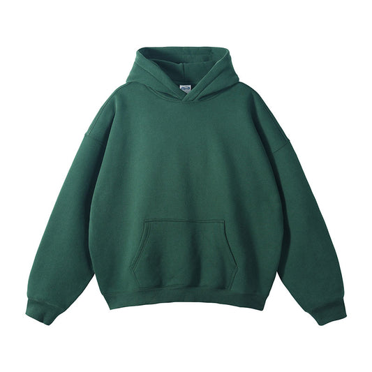 Basic Hoodie Dunkel Grün aus 100% Baumwolle für Herren und Damen
