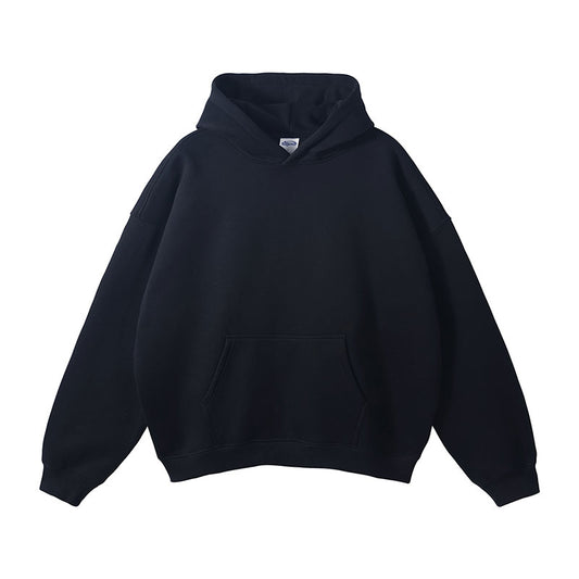 Basic Hoodie Schwarz aus 100% Baumwolle für Herren und Damen