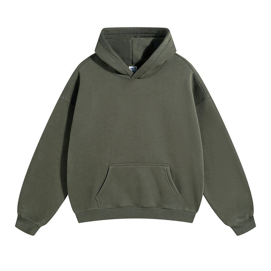 Basic Hoodie Khaki Grün aus 100% Baumwolle für Herren und Damen
